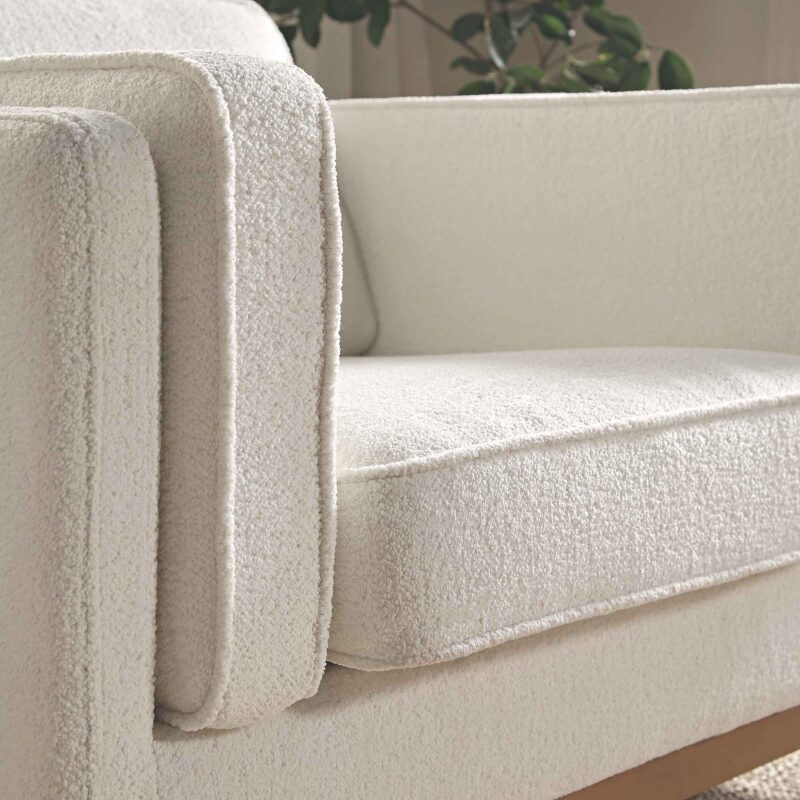 Dipley Beige Boucle Fabric Sofa, 1-Seater - Image 5