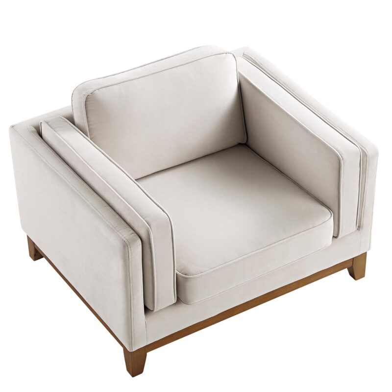 Dipley Champagne Velvet Sofa, 1-Seater - Image 9