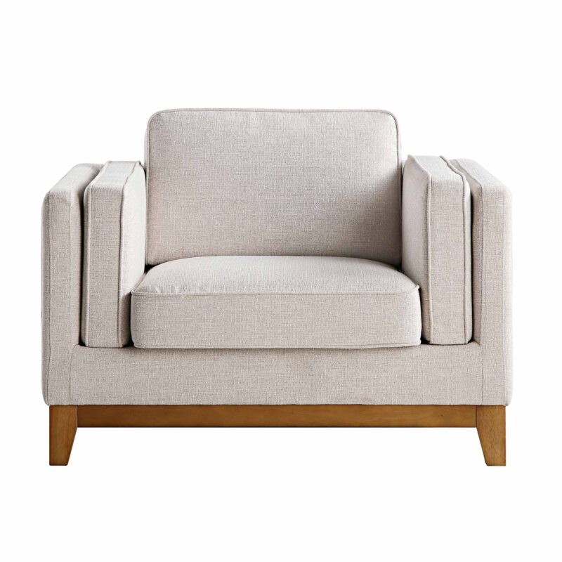 Dipley Oatmeal Fabric Sofa, 1-Seater - Image 5