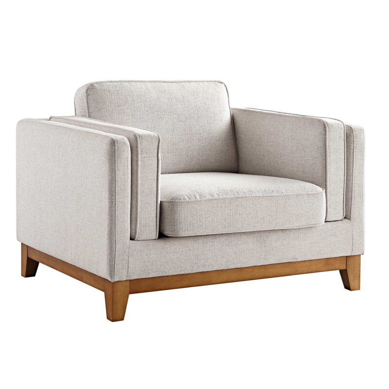 Dipley Oatmeal Fabric Sofa, 1-Seater - Image 6