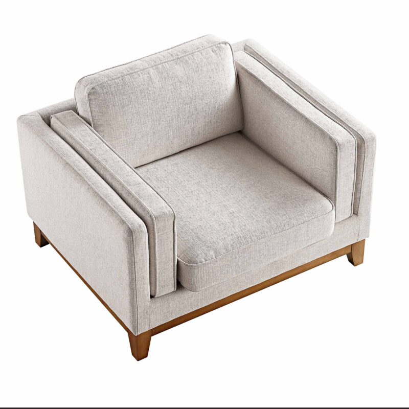Dipley Oatmeal Fabric Sofa, 1-Seater - Image 8