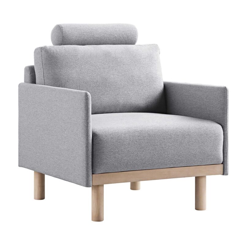 Timber Grey Marl Fabric Armchair - Image 4