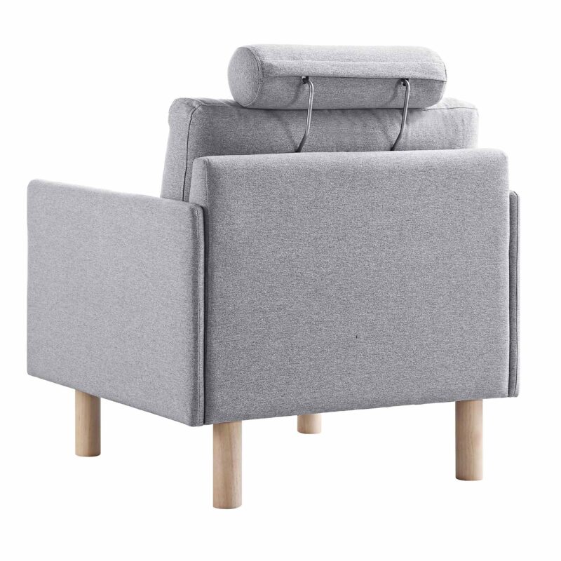 Timber Grey Marl Fabric Armchair - Image 9