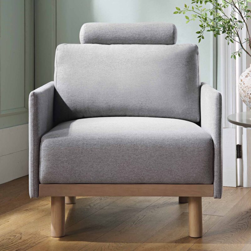 Timber Grey Marl Fabric Armchair - Image 2