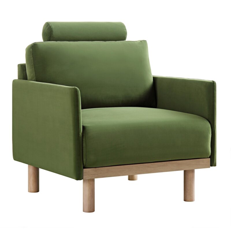 Timber Fern Green Velvet Armchair - Image 5