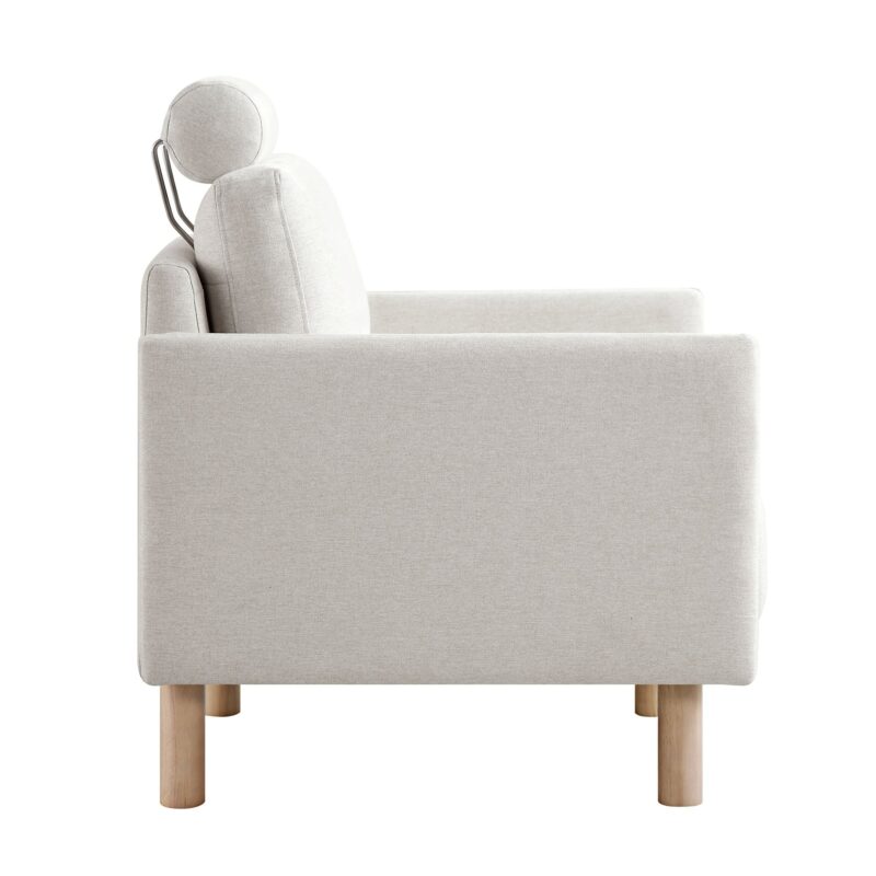 Timber Oatmeal Fabric Armchair - Image 8