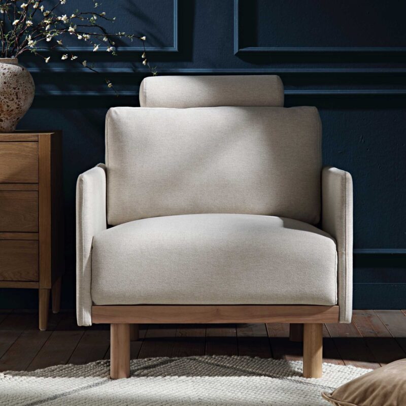 Timber Oatmeal Fabric Armchair - Image 2