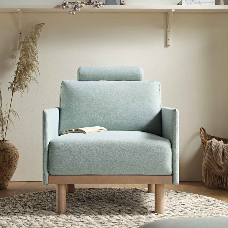 Timber Sage Green Fabric Armchair - Image 2
