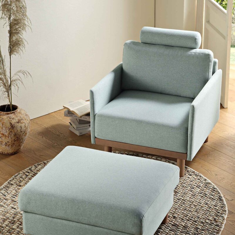 Timber Sage Green Fabric Armchair - Image 4