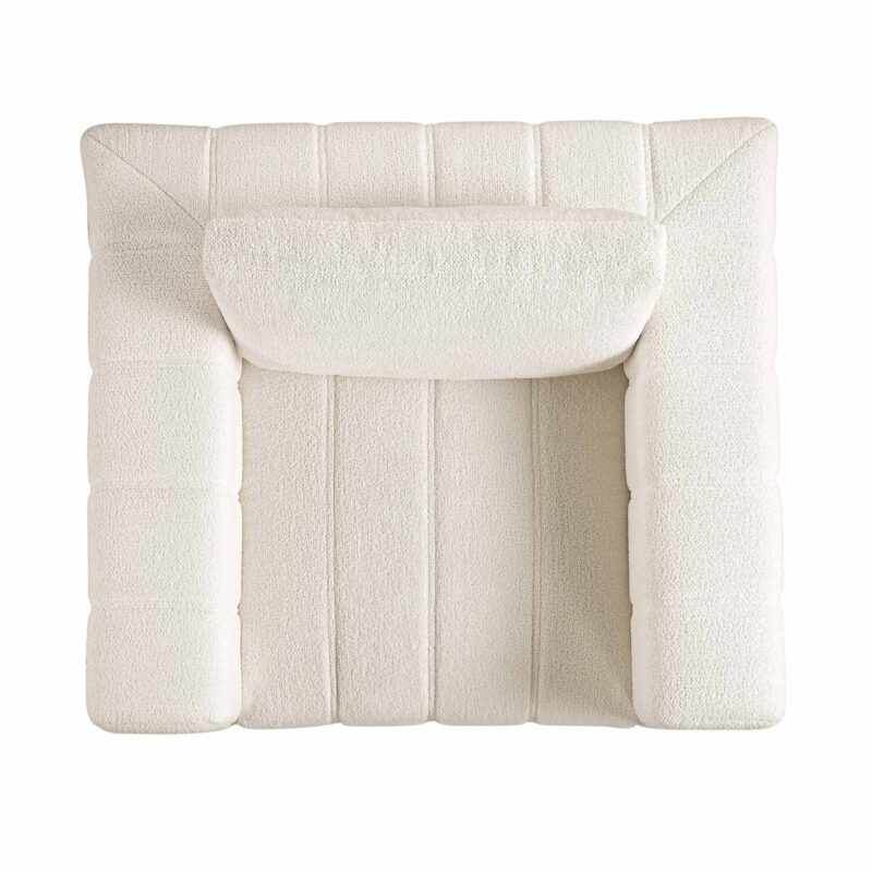 Belsize Beige Boucle Sofa with Wooden Base, 1-Seater - Image 10