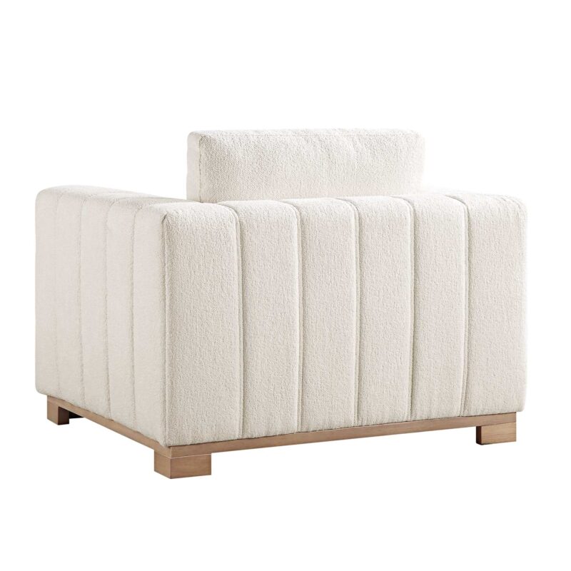 Belsize Beige Boucle Sofa with Wooden Base, 1-Seater - Image 11