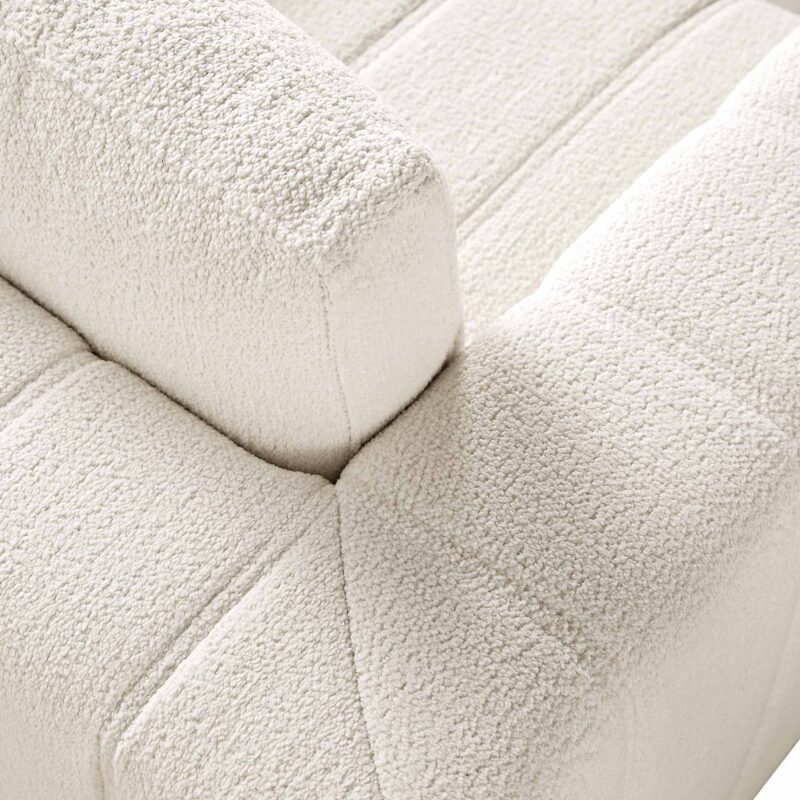 Belsize Beige Boucle Sofa with Wooden Base, 1-Seater - Image 13