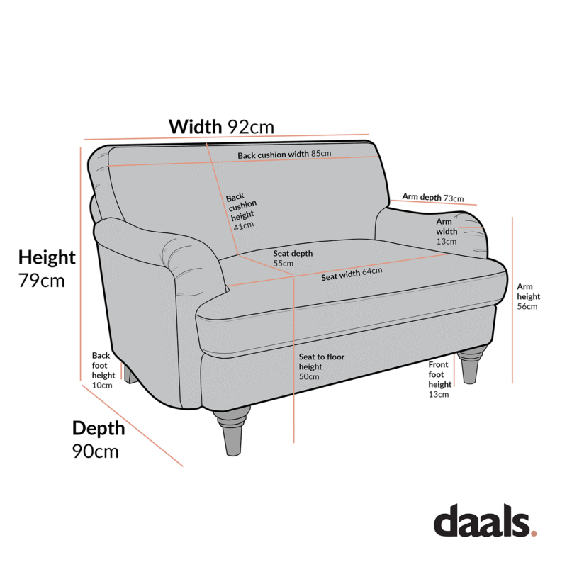 Daphnis Oatmeal Fabric Sofa, 1-Seater - Image 7