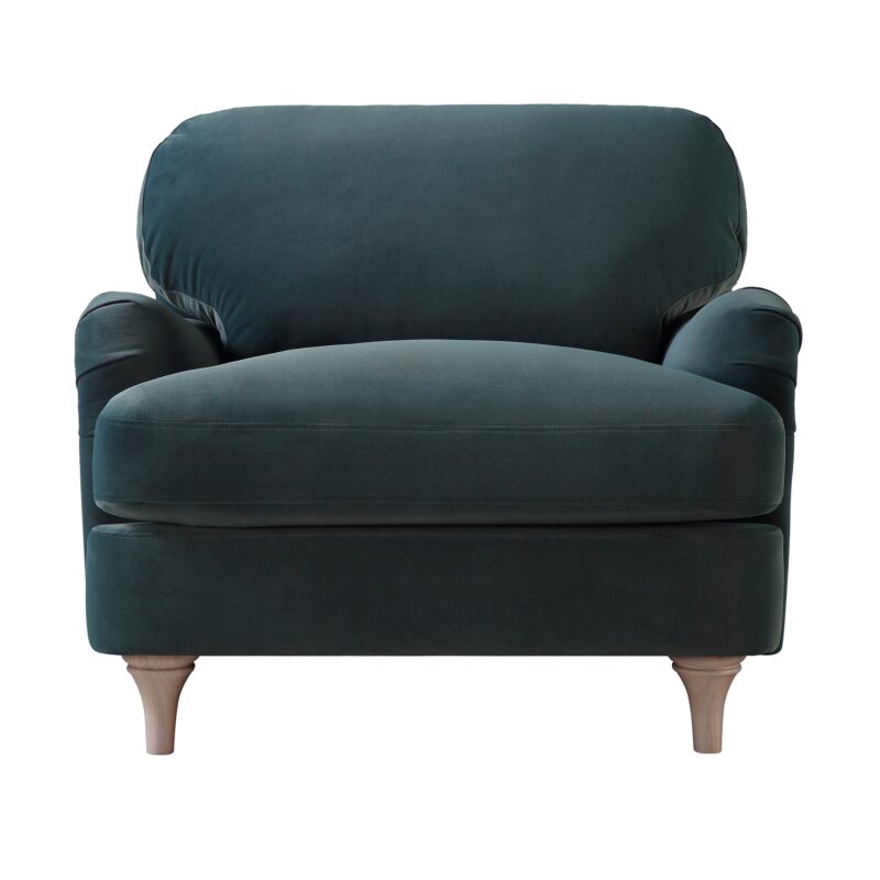 Daphnis Aegean Blue Velvet Sofa, 1-Seater - Image 5