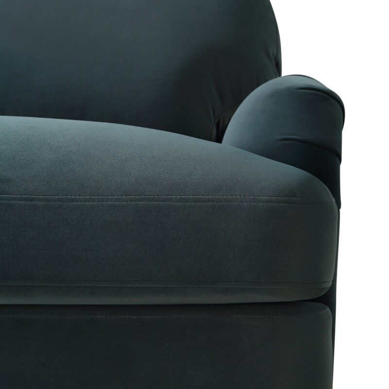 Daphnis Aegean Blue Velvet Sofa, 1-Seater - Image 11
