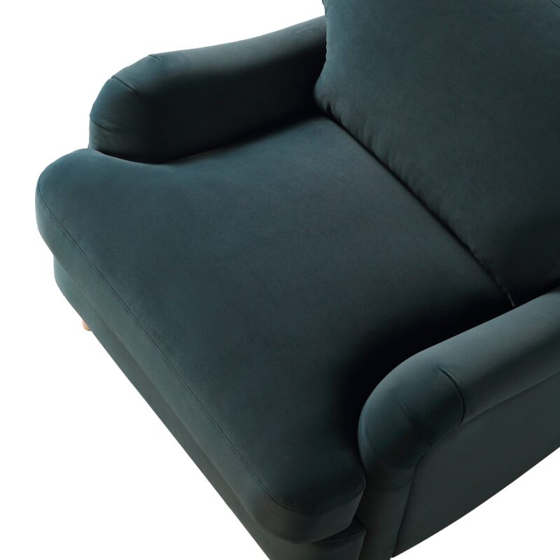 Daphnis Aegean Blue Velvet Sofa, 1-Seater - Image 12