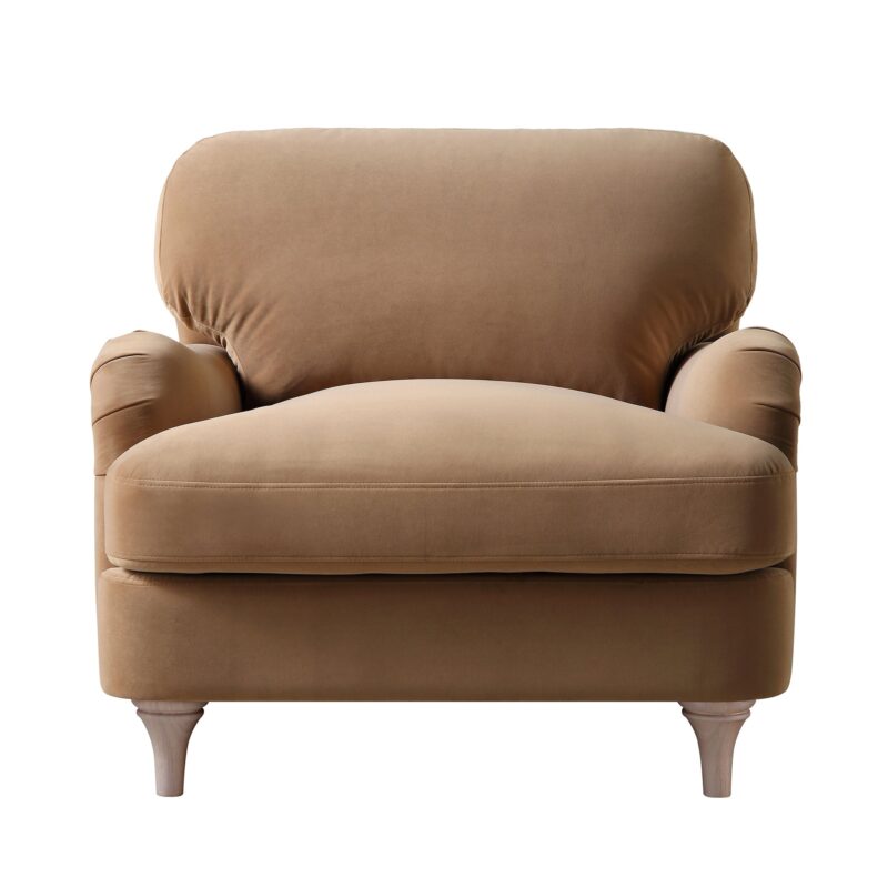Daphnis Camel Velvet Sofa, 1-Seater - Image 6