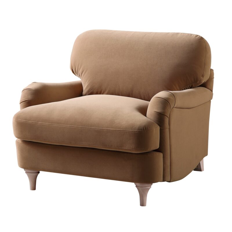 Daphnis Camel Velvet Sofa, 1-Seater - Image 7