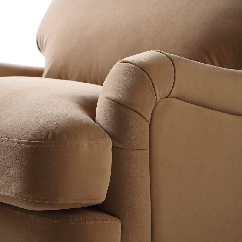 Daphnis Camel Velvet Sofa, 1-Seater - Image 12