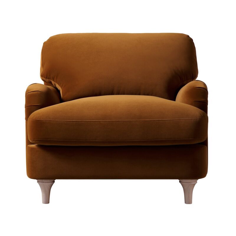 Daphnis Cinnamon Velvet Sofa, 1-Seater - Image 4