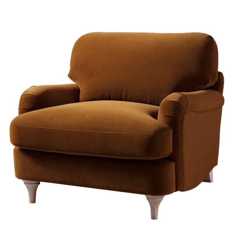 Daphnis Cinnamon Velvet Sofa, 1-Seater - Image 5
