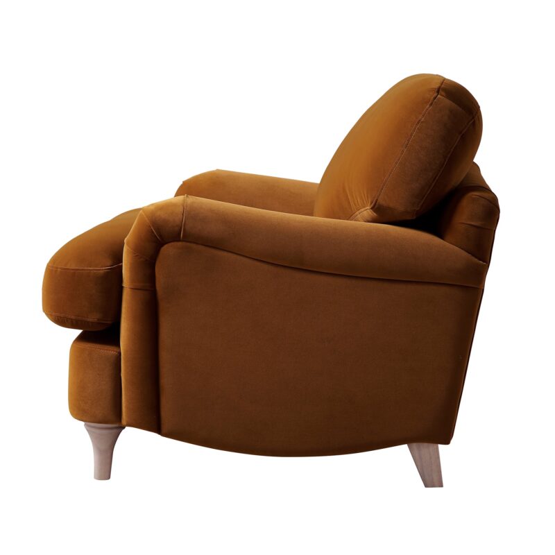 Daphnis Cinnamon Velvet Sofa, 1-Seater - Image 7