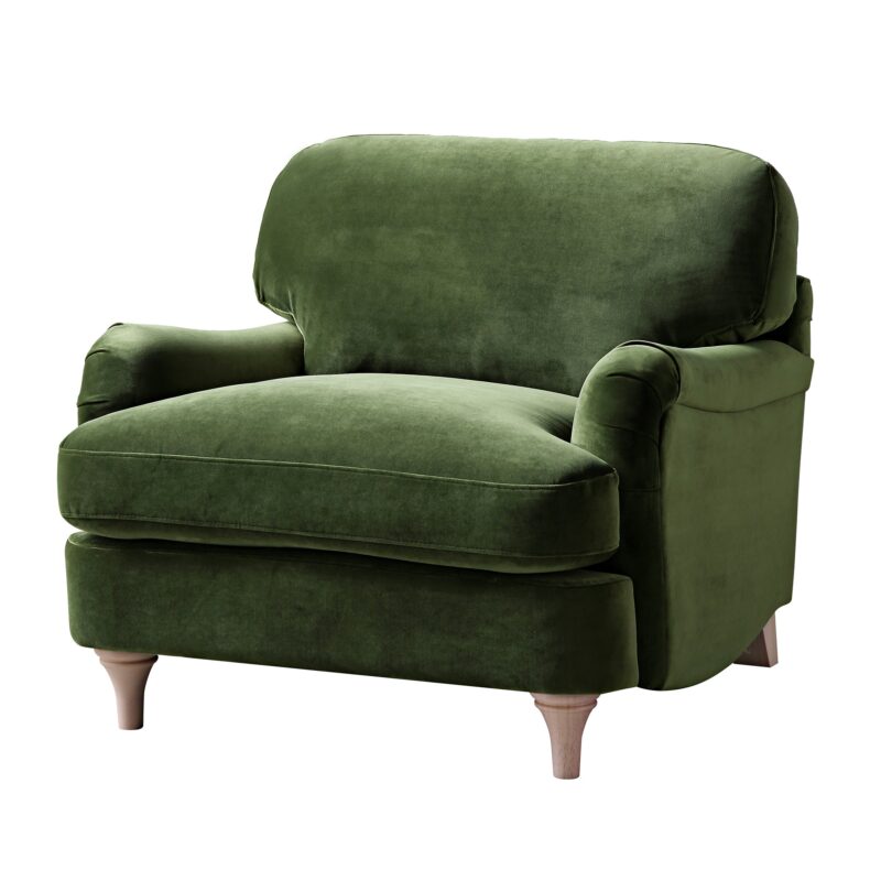 Daphnis Fern Green Velvet Sofa, 1-Seater - Image 7