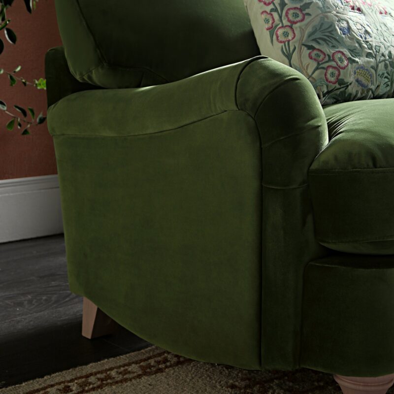 Daphnis Fern Green Velvet Sofa, 1-Seater - Image 3