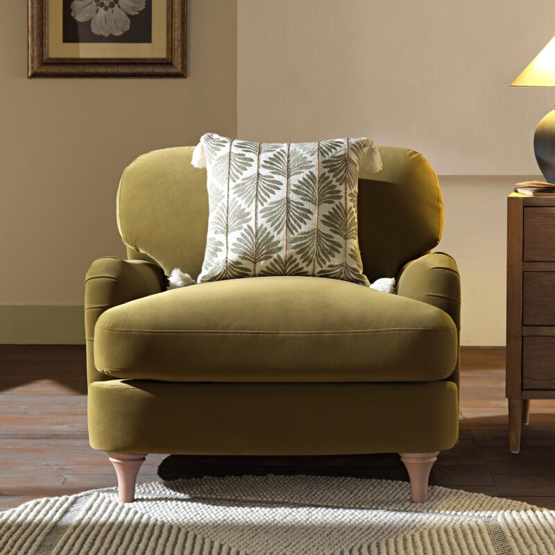 Daphnis Fudge Velvet Sofa, 1-Seater - Image 2