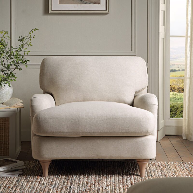 Daphnis Oatmeal Fabric Sofa, 1-Seater - Image 2
