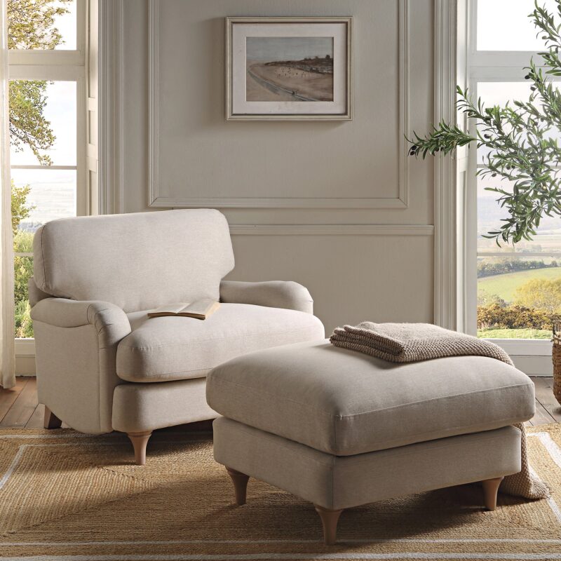 Daphnis Oatmeal Fabric Sofa, 1-Seater - Image 3