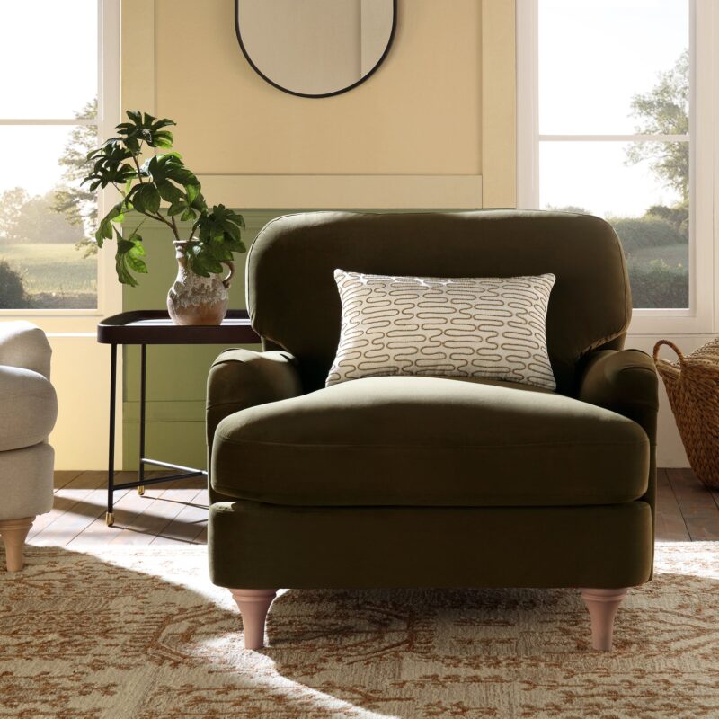 Daphnis Seaweed Velvet Sofa, 1-Seater - Image 2