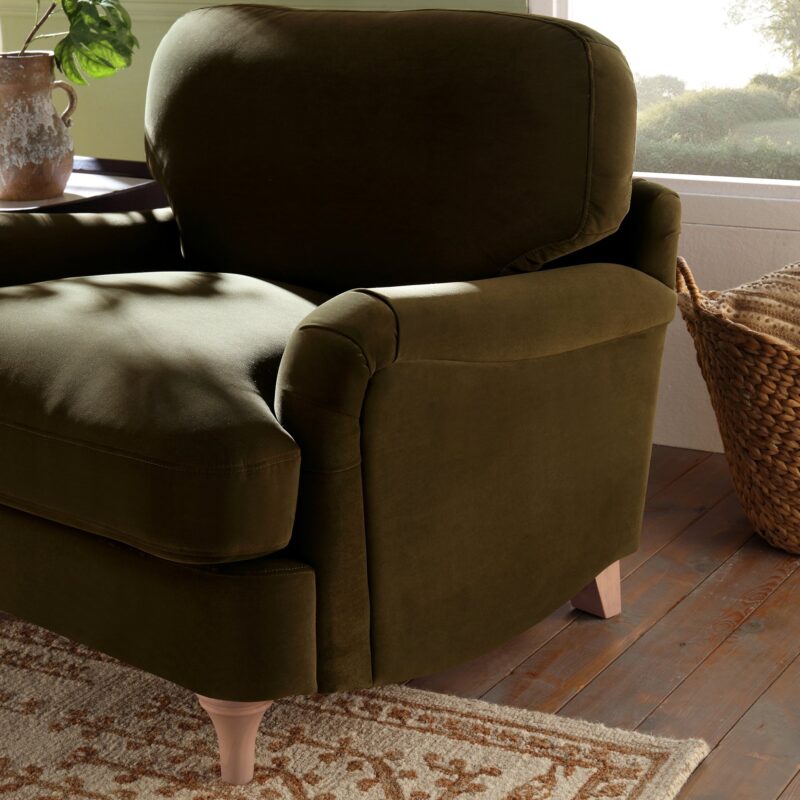 Daphnis Seaweed Velvet Sofa, 1-Seater - Image 3