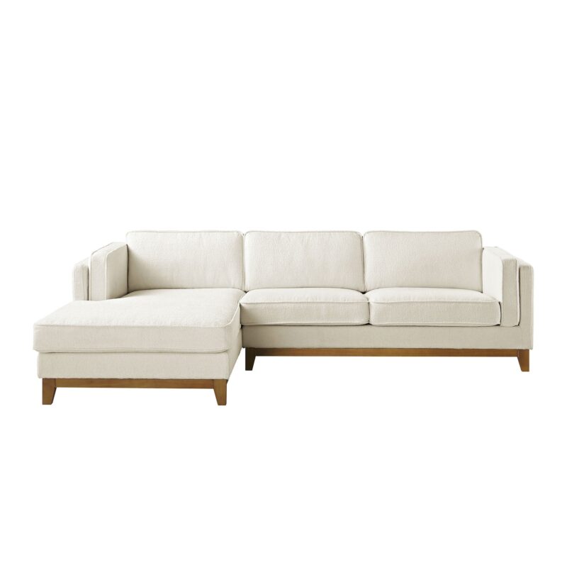 Dipley Beige Boucle Fabric Sofa, Grande Chaise Sofa Left Hand Facing - Image 5