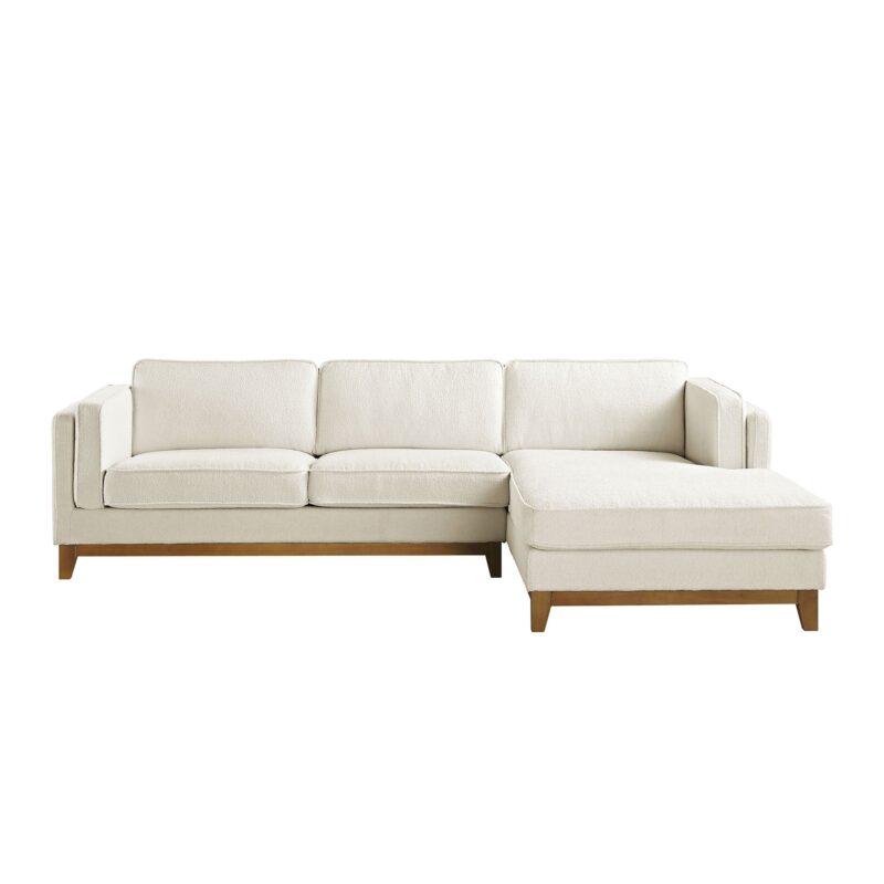Dipley Beige Boucle Fabric Sofa, Grande Chaise Sofa Right Hand Facing - Image 5