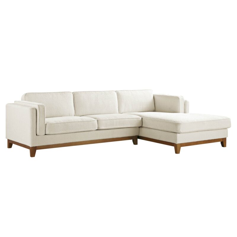 Dipley Beige Boucle Fabric Sofa, Grande Chaise Sofa Right Hand Facing - Image 6