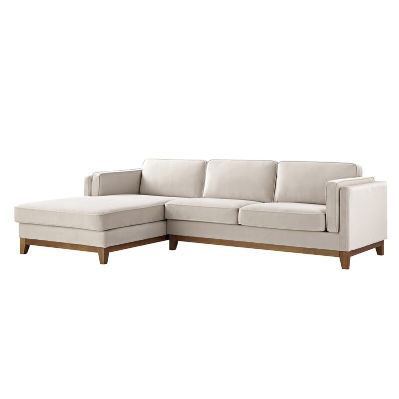 Dipley Champagne Velvet Sofa, Grande Chaise Sofa Left Hand Facing - Image 6