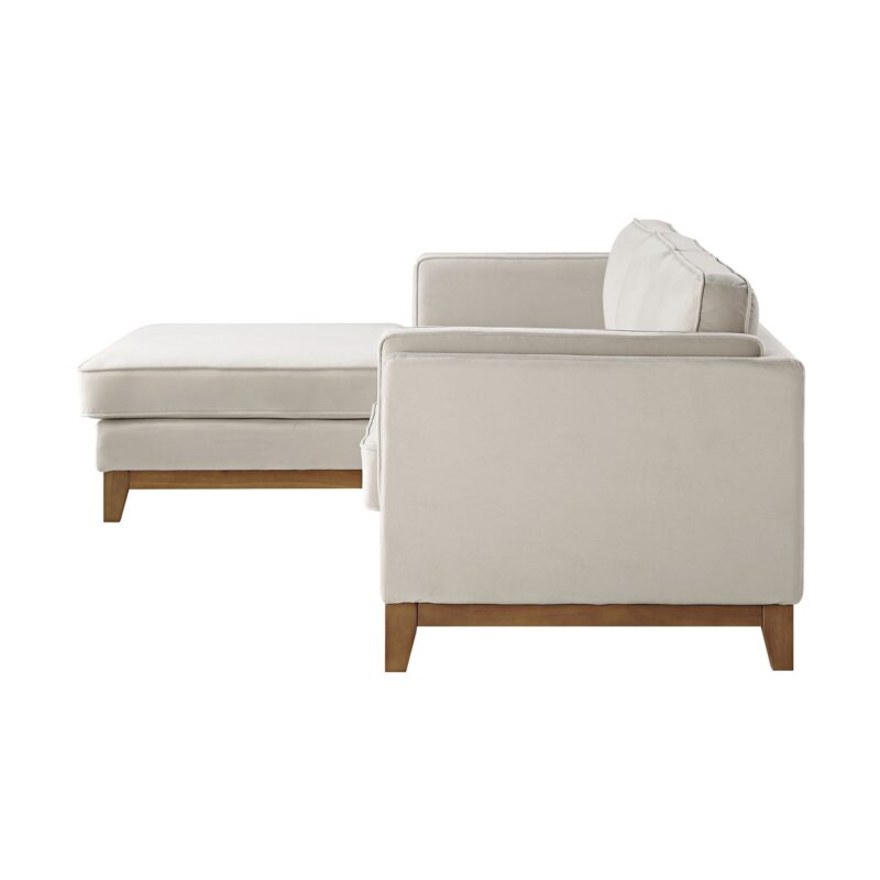 Dipley Champagne Velvet Sofa, Grande Chaise Sofa Left Hand Facing - Image 10