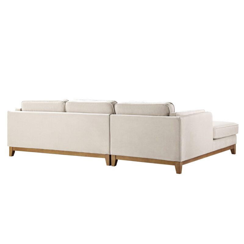 Dipley Champagne Velvet Sofa, Grande Chaise Sofa Left Hand Facing - Image 11