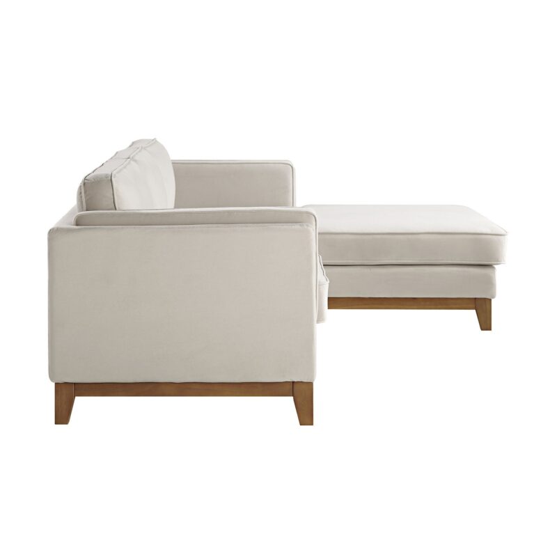 Dipley Champagne Velvet Sofa, Grande Chaise Sofa Right Hand Facing - Image 10