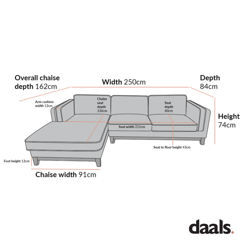 Dipley Beige Boucle Fabric Sofa, Grande Chaise Sofa Left Hand Facing - Image 7