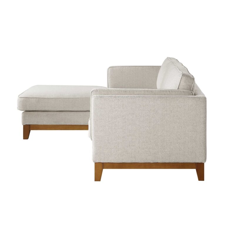 Dipley Oatmeal Woven Fabric Sofa, Grande Chaise Sofa Left Hand Facing - Image 8