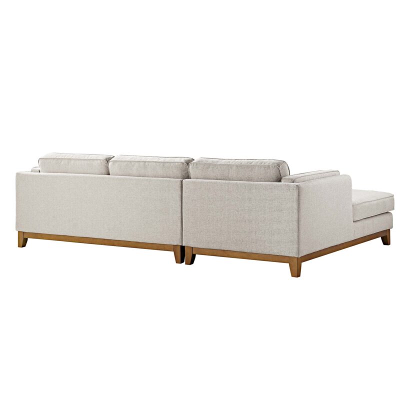 Dipley Oatmeal Woven Fabric Sofa, Grande Chaise Sofa Left Hand Facing - Image 9