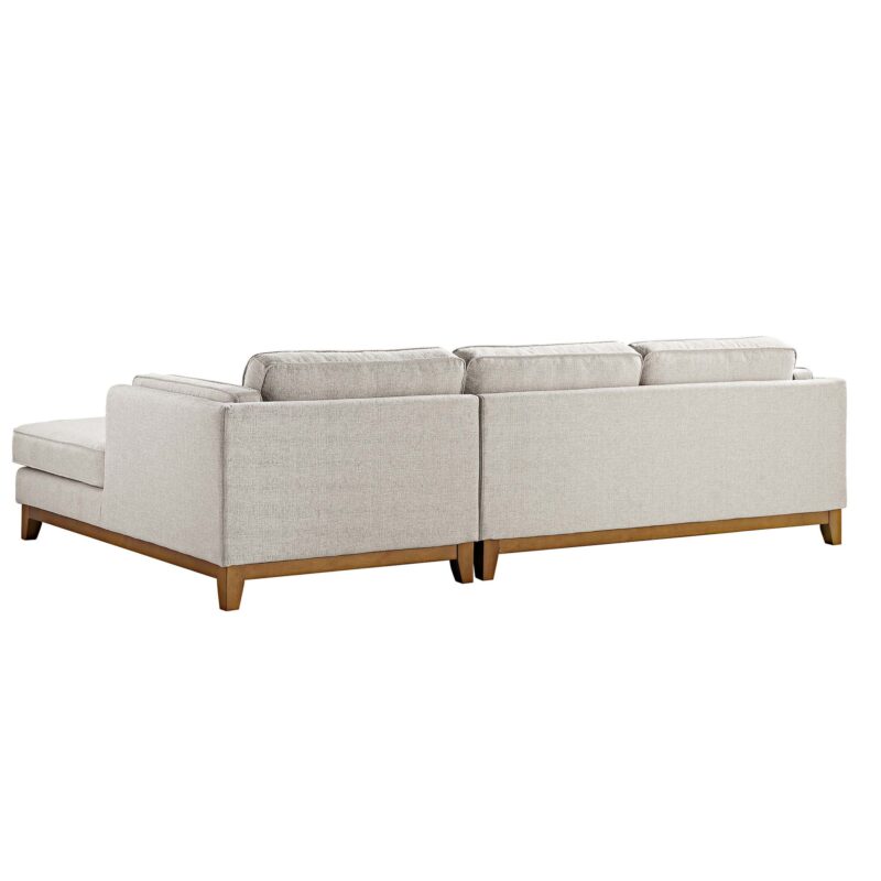 Dipley Oatmeal Woven Fabric Sofa, Grande Chaise Sofa Right Hand Facing - Image 9