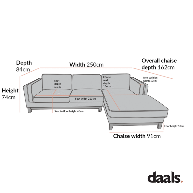 Dipley Beige Boucle Fabric Sofa, Grande Chaise Sofa Right Hand Facing - Image 7
