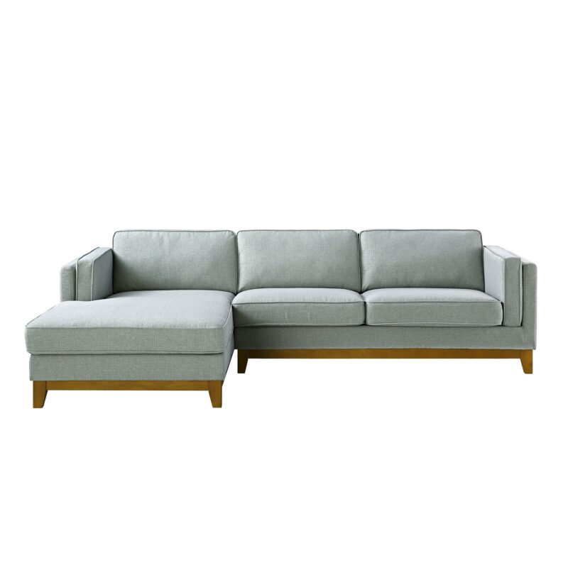 Dipley Sage Woven Fabric Sofa, Grande Chaise Sofa Left Hand Facing - Image 5