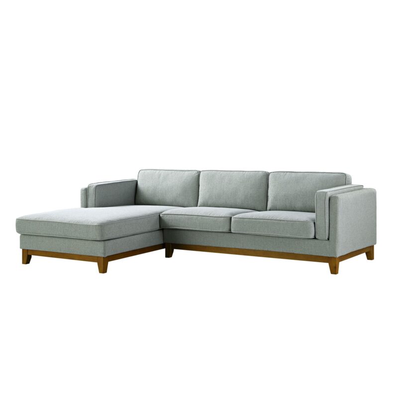 Dipley Sage Woven Fabric Sofa, Grande Chaise Sofa Left Hand Facing - Image 6