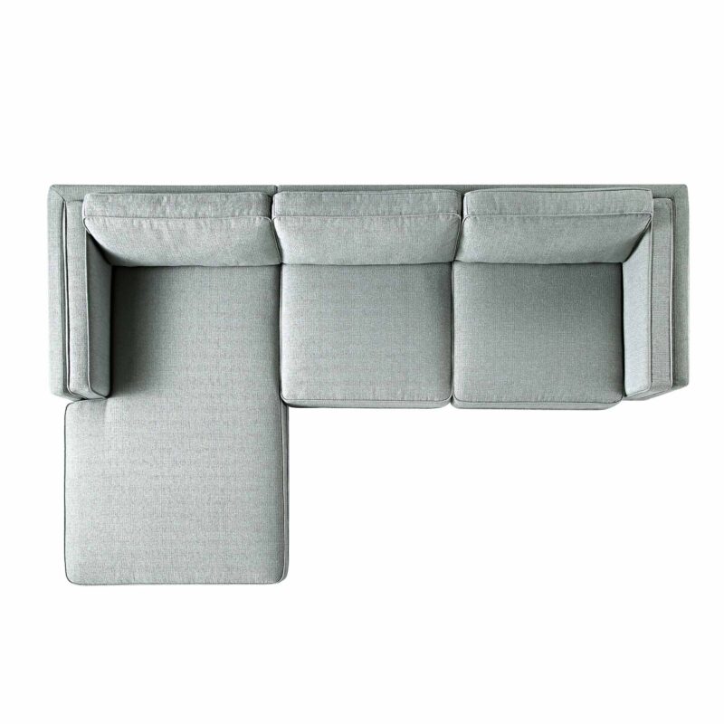 Dipley Sage Woven Fabric Sofa, Grande Chaise Sofa Left Hand Facing - Image 8