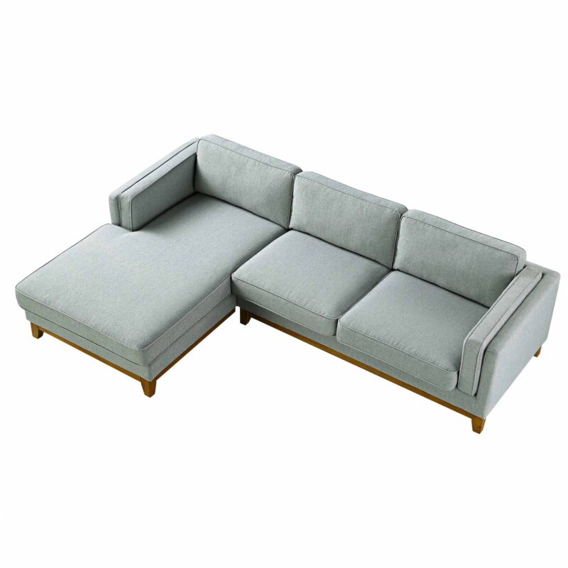 Dipley Sage Woven Fabric Sofa, Grande Chaise Sofa Left Hand Facing - Image 9