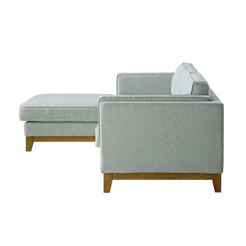 Dipley Sage Woven Fabric Sofa, Grande Chaise Sofa Left Hand Facing - Image 10